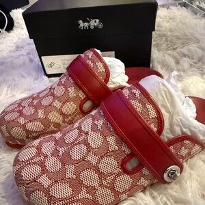 Coach Blake Clogs Signature Jacquard Ruby 10B